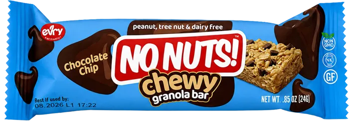 Chewy No Nuts! Chocolate Chip granola bar wrapper